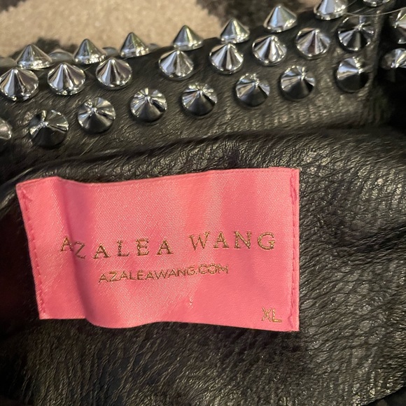 Azalea Wang Studded Cropped Moto Jacket SZ XL - Picture 3 of 5